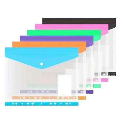 Plastic Expandable Envelopes Binder Folder Pouch with 11 Holes