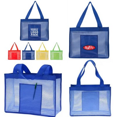 Sheer Striped Beach Tote