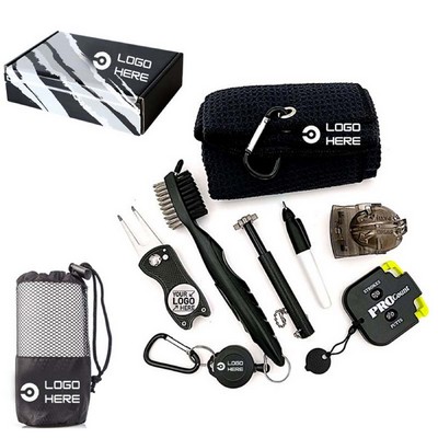 Deluxe 7 Piece Golf Accessory Set With Storage Bag/Box