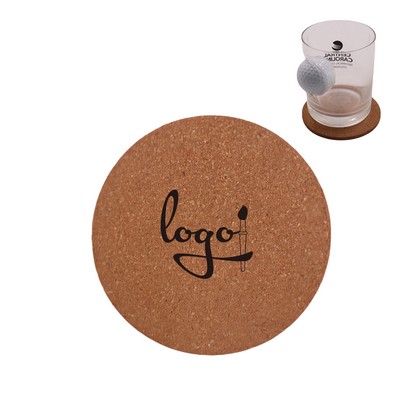 4" Round Cork Coaster