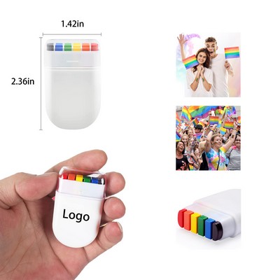 Rainbow Flag Face Paint Stripes Crayons