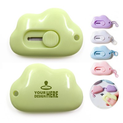 Cloud Shaped Retractable Carton Cutter with Key Chain Hole