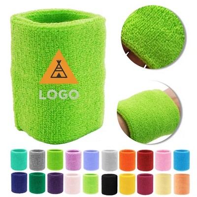 Premium Cotton Athletic Wrist Sweatband for Sports(Ocean)