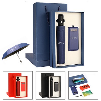 Employee Gifts Set w/ Umbrella & 10000 Mah Powerbank