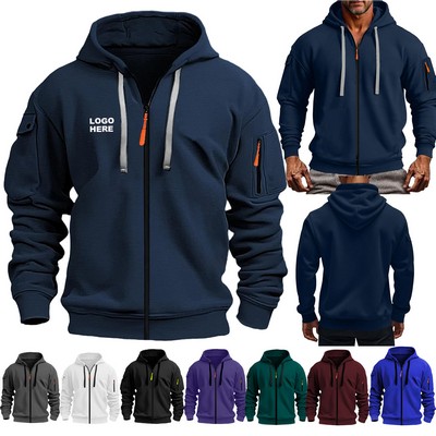 Custom Teamwear Long Sleeve Zipper Pullover Sweatshirts Men's Hoodie