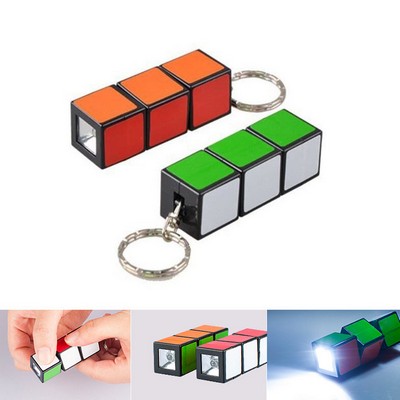 Illuminated Cube Keychain Charm