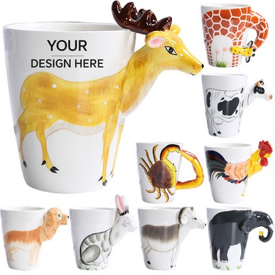 15 Oz. Animal Handle Ceramic Coffee Mug
