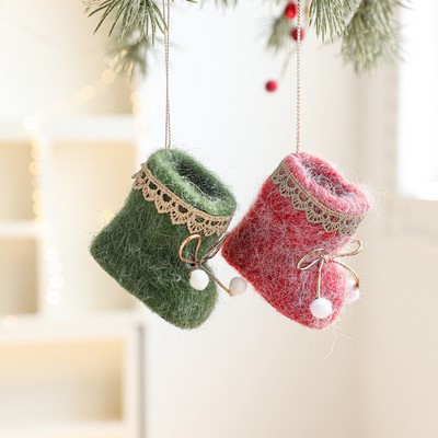 Plush Felt Hanging Ornament Fabric Gloves, Boots, and Shoes Christmas Tree Decoration