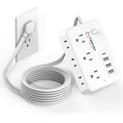 Surge Protector Power Strip,Outlet Extender with 6 Outlets 4 USB Ports, Overload Protection, 5ftcord