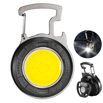 COB Rechargeable Keychain Flashlight with Bottle Opener