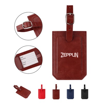 4"x2.75"Custom PU Luggage Tags W/ Buckle & Privacy Cover