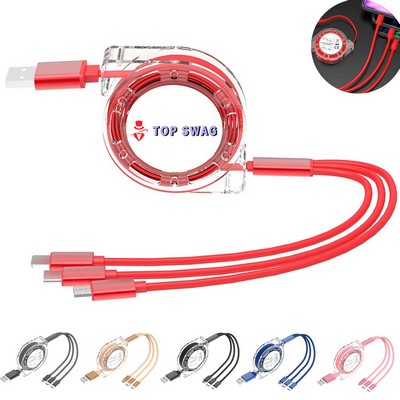 Retractable 3-in-1 Charging Cable
