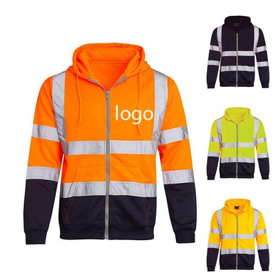 Customizable High-Visibility Reflective Safety Fleece Pullover