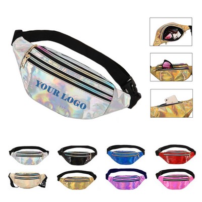 Shiny Iridescent Holographic Waist Fanny Pack
