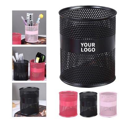 Mesh Iron Pen Cup 3.9 x 3.2"