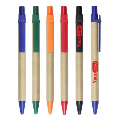 Environmentally Friendly Kraft Paper Pen With Round Ballpoint Tip