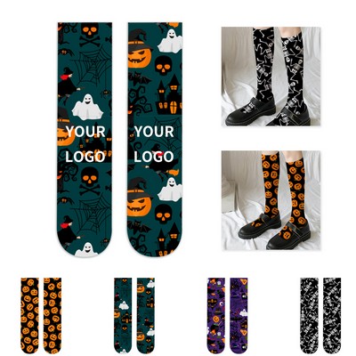 Polyester Blend Mid Calf Socks With Sublimation Printing