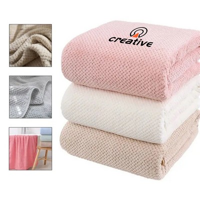 Soft Coral Fleece Quick-Dry Bath Towel