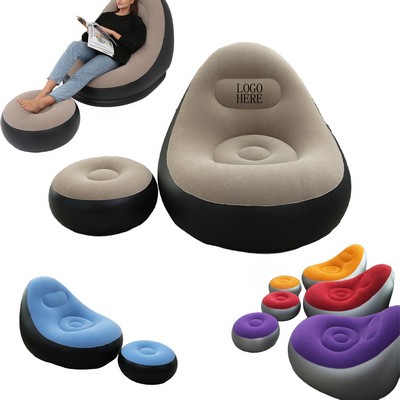 Foldable PVC Flocked Inflatable Deck Chairs for Indoor Living Room Bedroom