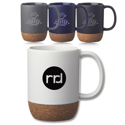 15 oz Matte Cork Bottom Ceramic Mugs