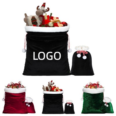 Santa Holiday Gift Drawstring Bag