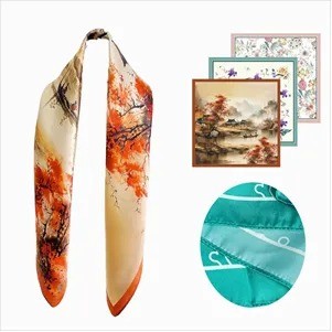 Pure Silk Bandana Scarf(Ocean)