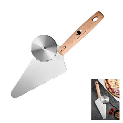 Stainless Steel Triangular Pizza Spatula with Gears