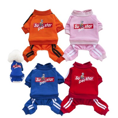 Pet Four-legged Sweater W/ Fleece Lining