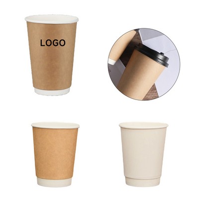 8oz Disposable Double Layer Kraft Paper Coffee Cup