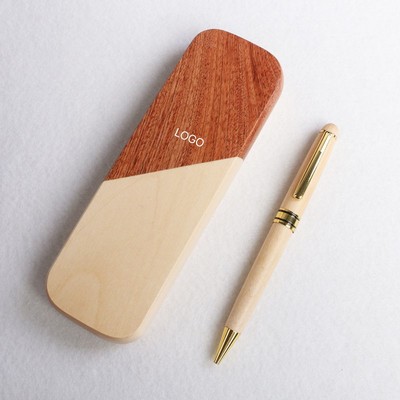 Spliced Wood Ballpoint Pen Gift Box Set Handcrafted Artisan Wooden Pen Business Office Signature Pen