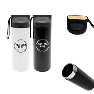 20oz Double Wall Stainless Steel Insulated Bottle with Bamboo Lid