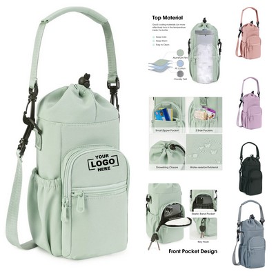 Water Cup Sleeve Thermal Cross-Body Sleeve Bottle Shoulder Bag