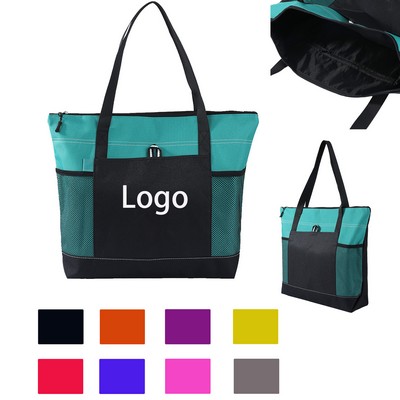 Oxford Zippered Tote Bag