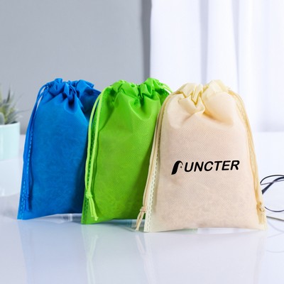 10" x 14.2" Dustproof Non-Woven Drawstring Bag Travel Storage Bag