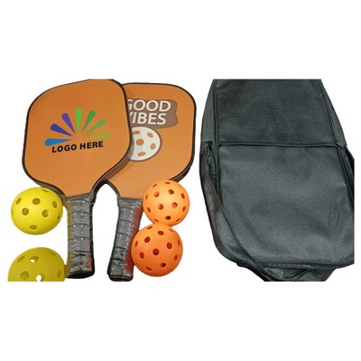 Pickleball Paddles Set of 2 Pickleballs with Carrying Bag