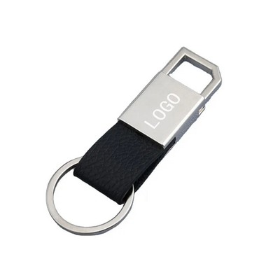 PU Leather and Metal Keychain