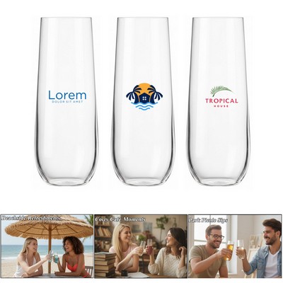 9oz Stemless Plastic Champagne Flute