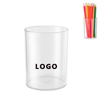 Acrylic Cylindrical Desktop Pen Holder