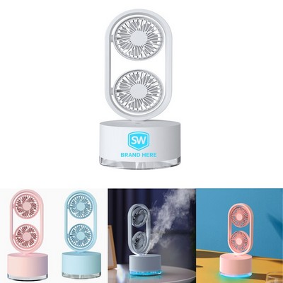 Dual Airflow Handheld Misting Fan Humidifier
