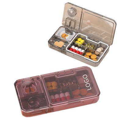 Plastic 3-in-1 Pill Organizer Box With Cutter And Crusher