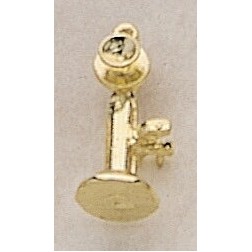 Candlestick Phone Marken Design Cast Lapel Pin (Up to 7/8")