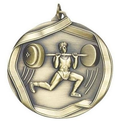 Medal "Weight Lifter-Male" - 2-1/4" dia. Die Cast