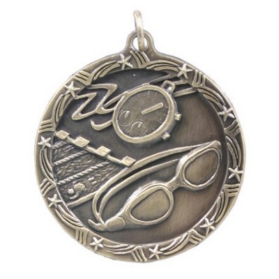 Medals, "Swimming" - 1 3/4" Shooting Star