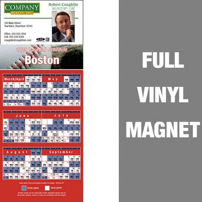 Boston Pro Baseball Schedule Vinyl Magnet (3 1/2"x8 1/2")