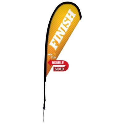 8' Premium Teardrop Sail Sign Flag, 2-Sided, Ground Spike