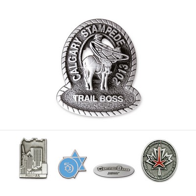 Custom Solid Pewter Lapel Pin (1")