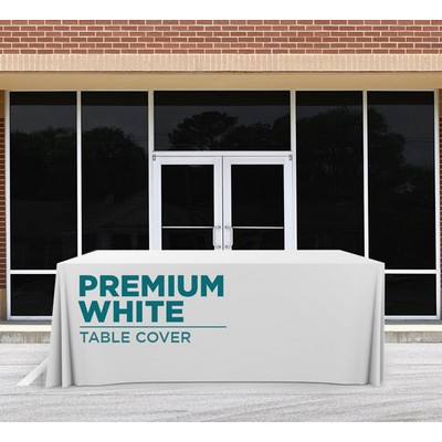 Premium White Table Cover & Throw - 3 sided (6' x 2.5')