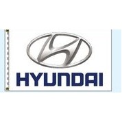 Authorized Dealer Free Flying Drape Flags (Hyundai®- Silver) (2.5' x 3.5')