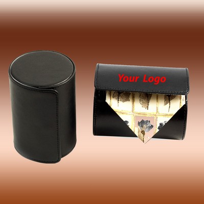 Black Genuine Leather Single Tie Case