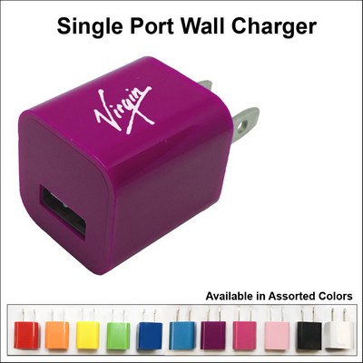 Single Port USB Wall Charger - Purple No Extra Tariff